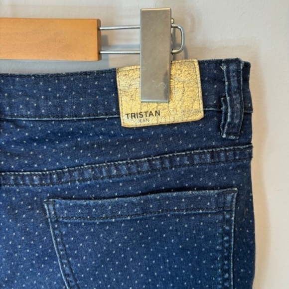 Tristan, Women's Bermuda, Dark Blue Denim, Polka Dot, Jean shorts, SZ 8 - Picture 7 of 7